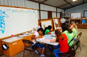 Working on journaling art